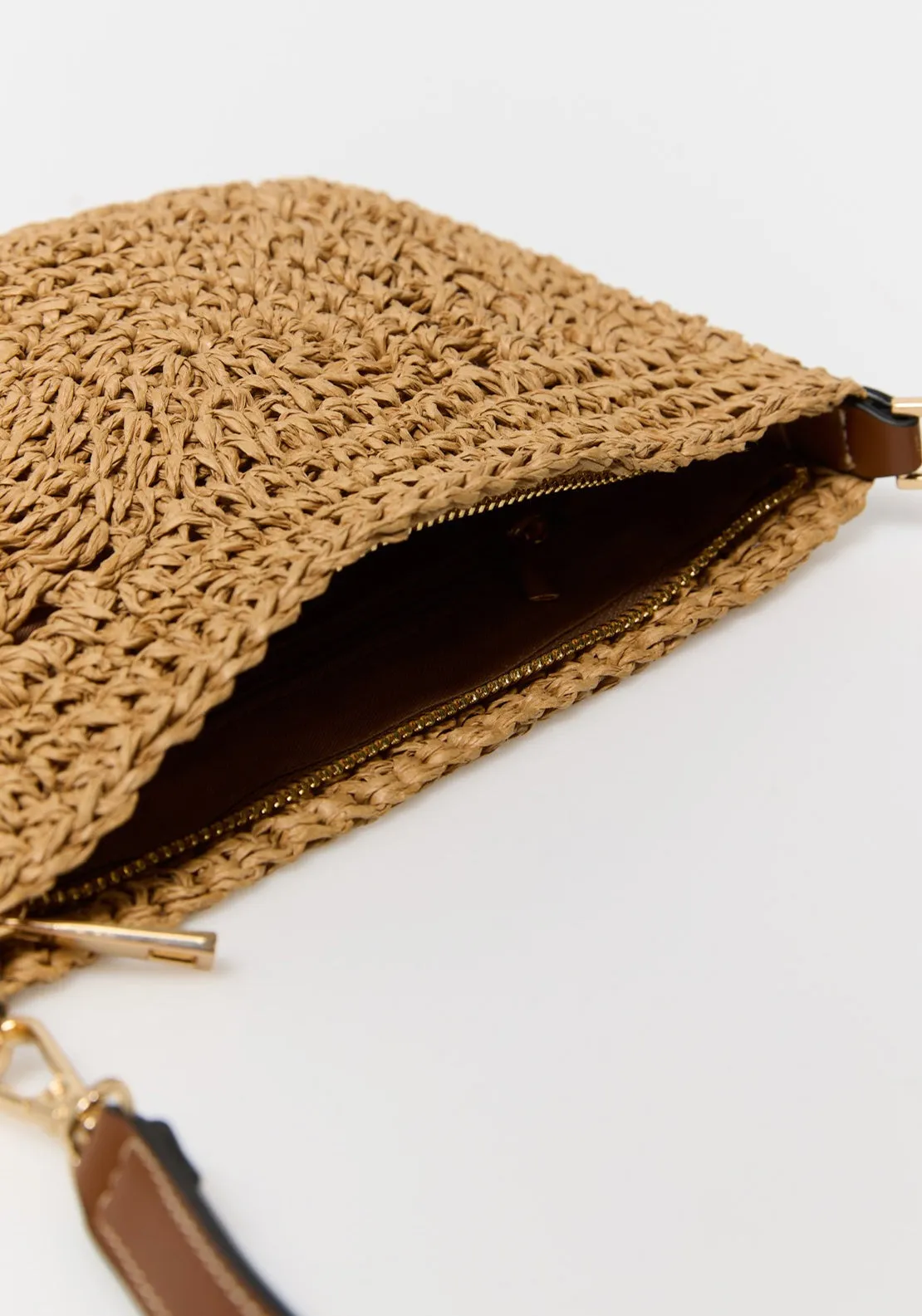 Round Rustic Crossbody Bag - Camel