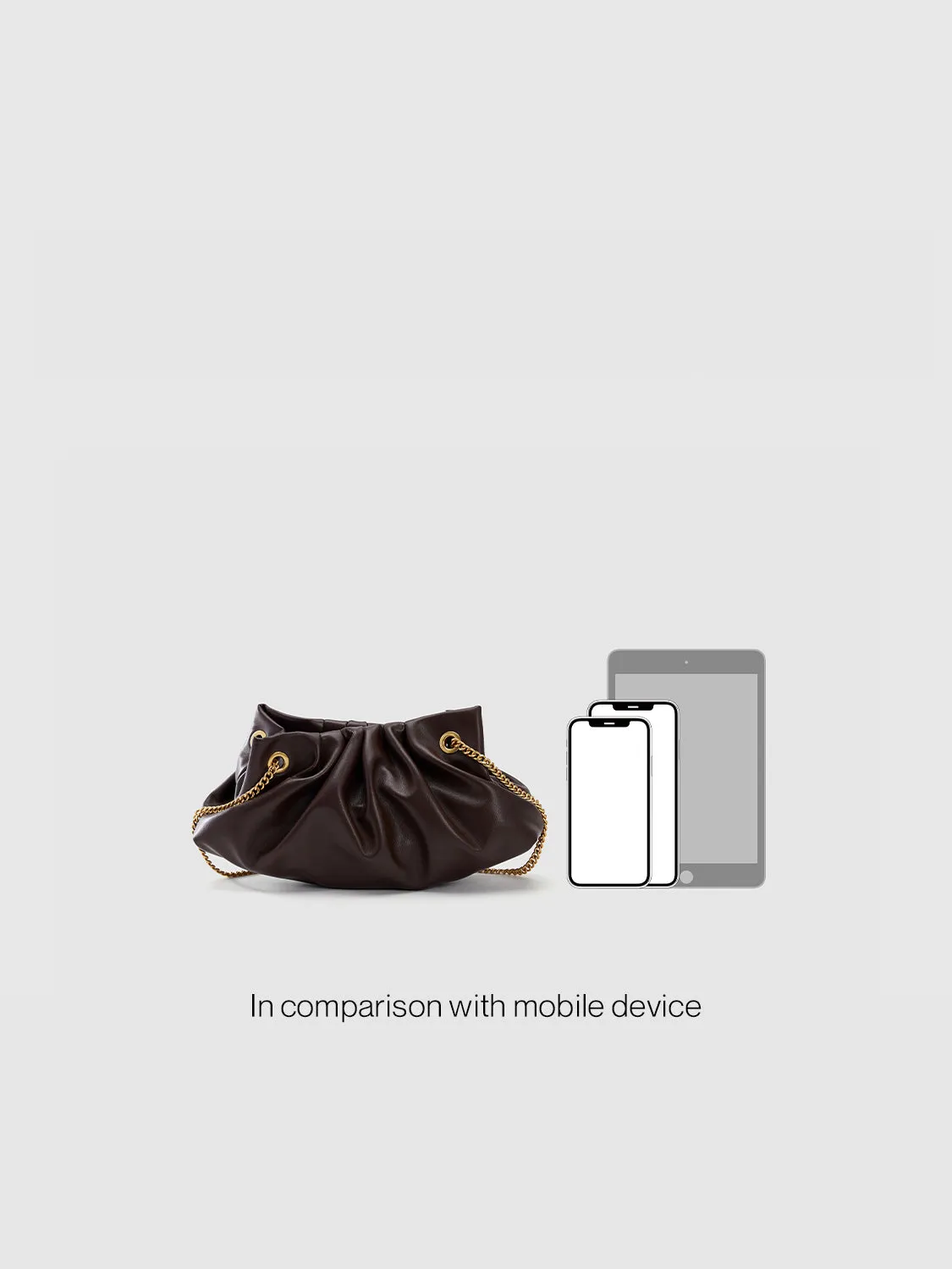 Ruched Chained Vegan Leather Shoulder Bag