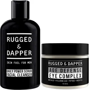 RUGGED & DAPPER Age Defense Eye Complex and Daily Power Scrub Face Cleanser Bundle