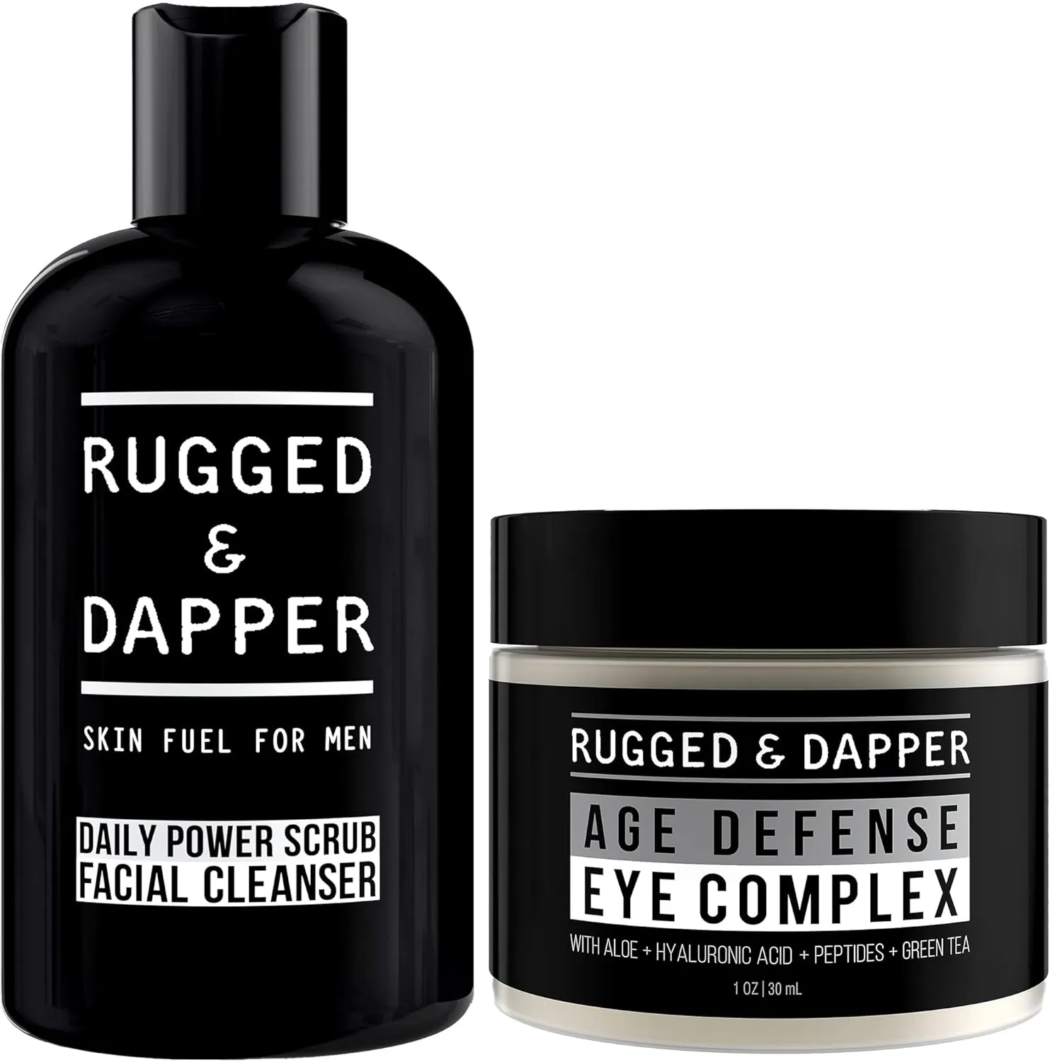 RUGGED & DAPPER Age Defense Eye Complex and Daily Power Scrub Face Cleanser Bundle