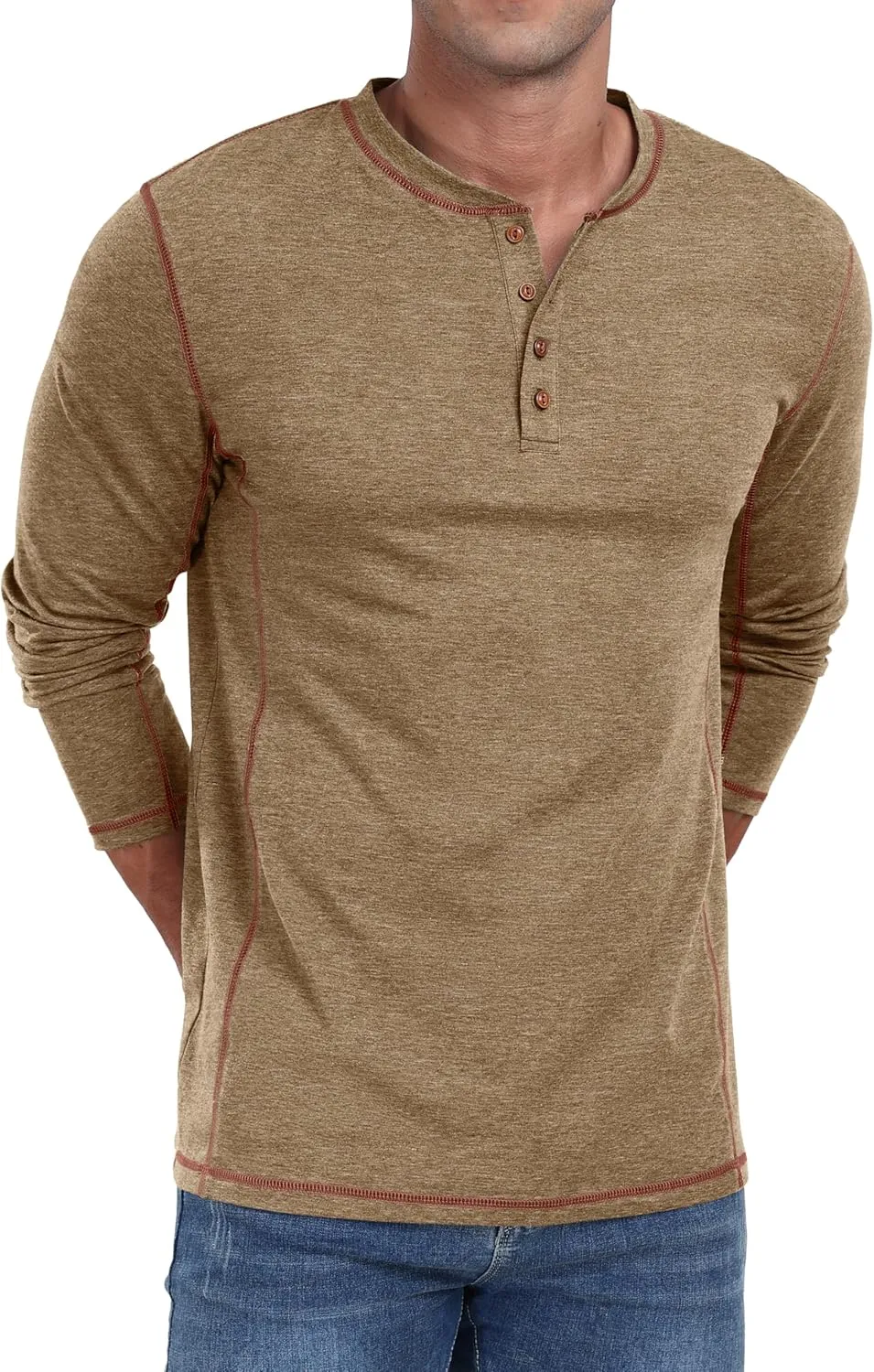 Sailwind Men's Henley Shirts Long Sleeve Casual Classic Tee Cotton Button Henley Maverick T-Shirts