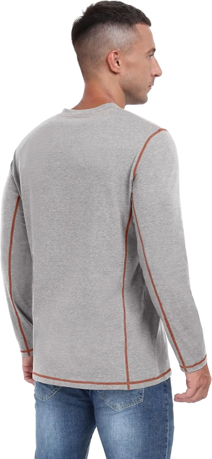 Sailwind Men's Henley Shirts Long Sleeve Casual Classic Tee Cotton Button Henley Maverick T-Shirts