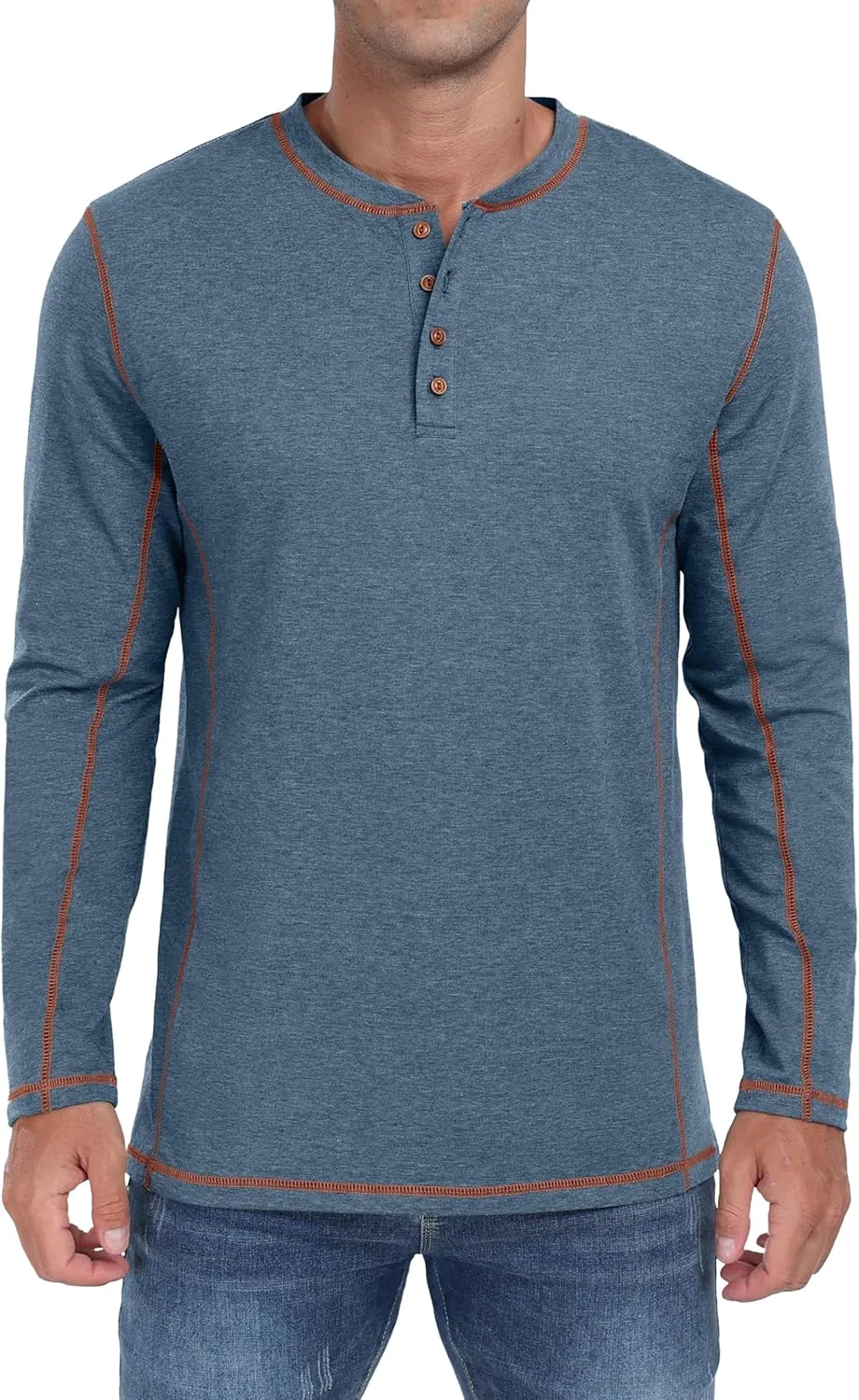 Sailwind Men's Henley Shirts Long Sleeve Casual Classic Tee Cotton Button Henley Maverick T-Shirts