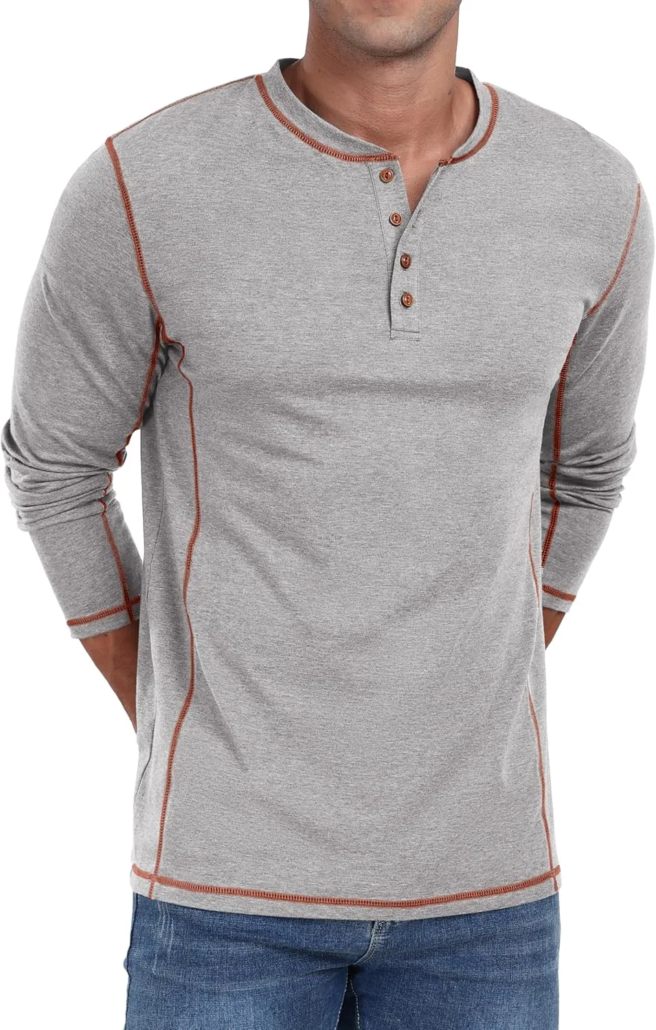 Sailwind Men's Henley Shirts Long Sleeve Casual Classic Tee Cotton Button Henley Maverick T-Shirts
