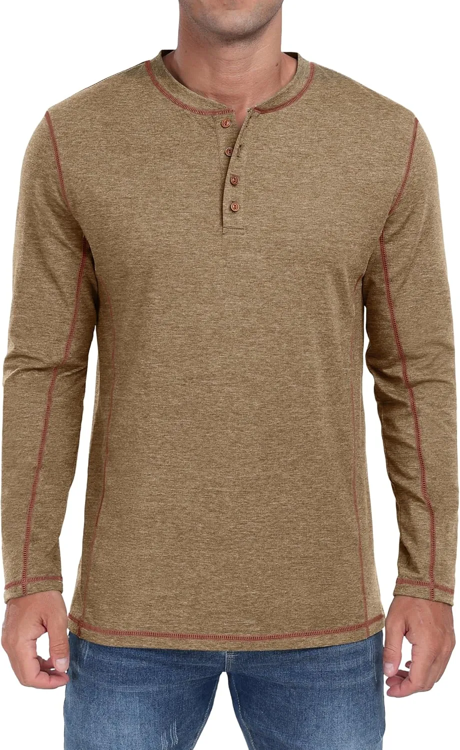 Sailwind Men's Henley Shirts Long Sleeve Casual Classic Tee Cotton Button Henley Maverick T-Shirts