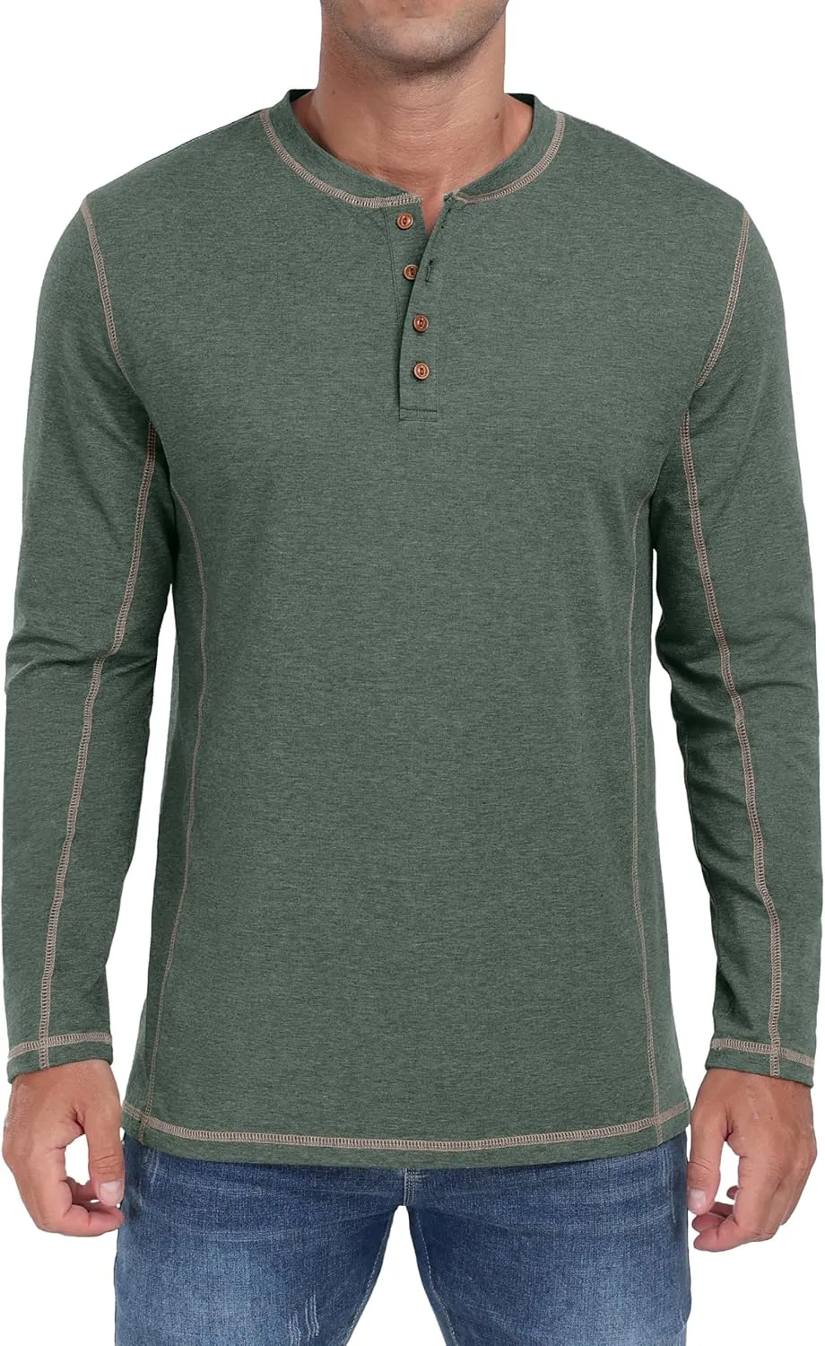Sailwind Men's Henley Shirts Long Sleeve Casual Classic Tee Cotton Button Henley Maverick T-Shirts