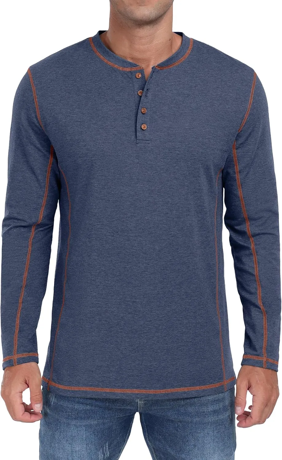 Sailwind Men's Henley Shirts Long Sleeve Casual Classic Tee Cotton Button Henley Maverick T-Shirts