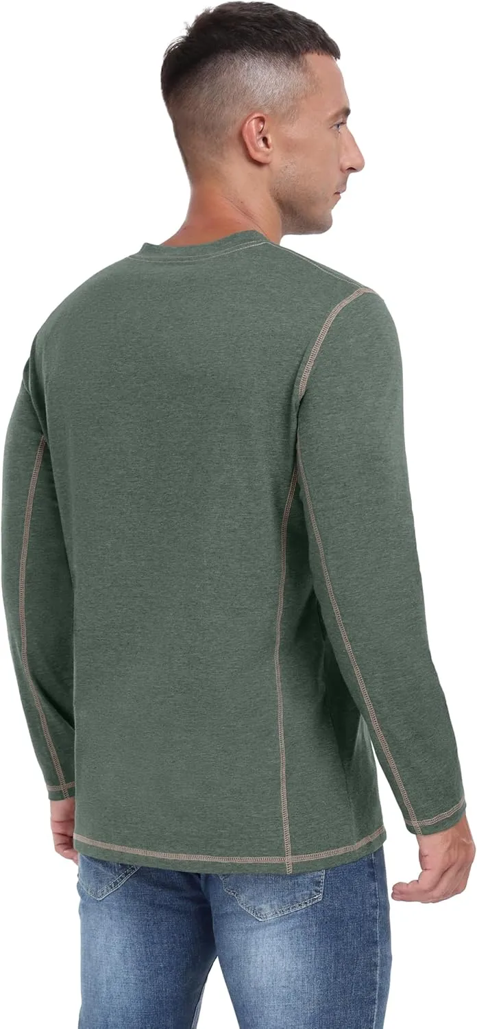 Sailwind Men's Henley Shirts Long Sleeve Casual Classic Tee Cotton Button Henley Maverick T-Shirts