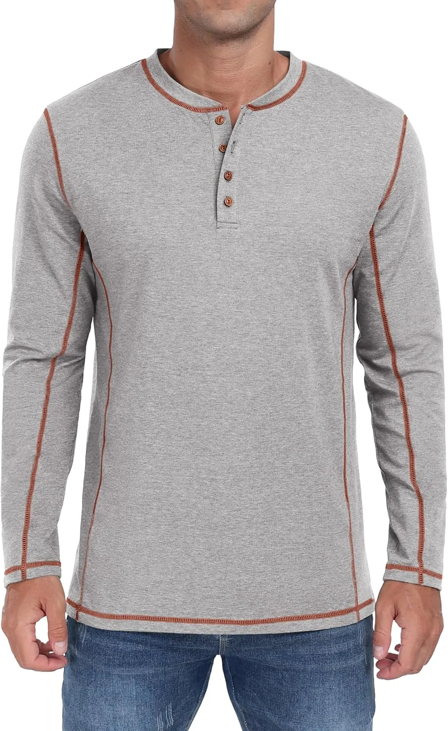 Sailwind Men's Henley Shirts Long Sleeve Casual Classic Tee Cotton Button Henley Maverick T-Shirts