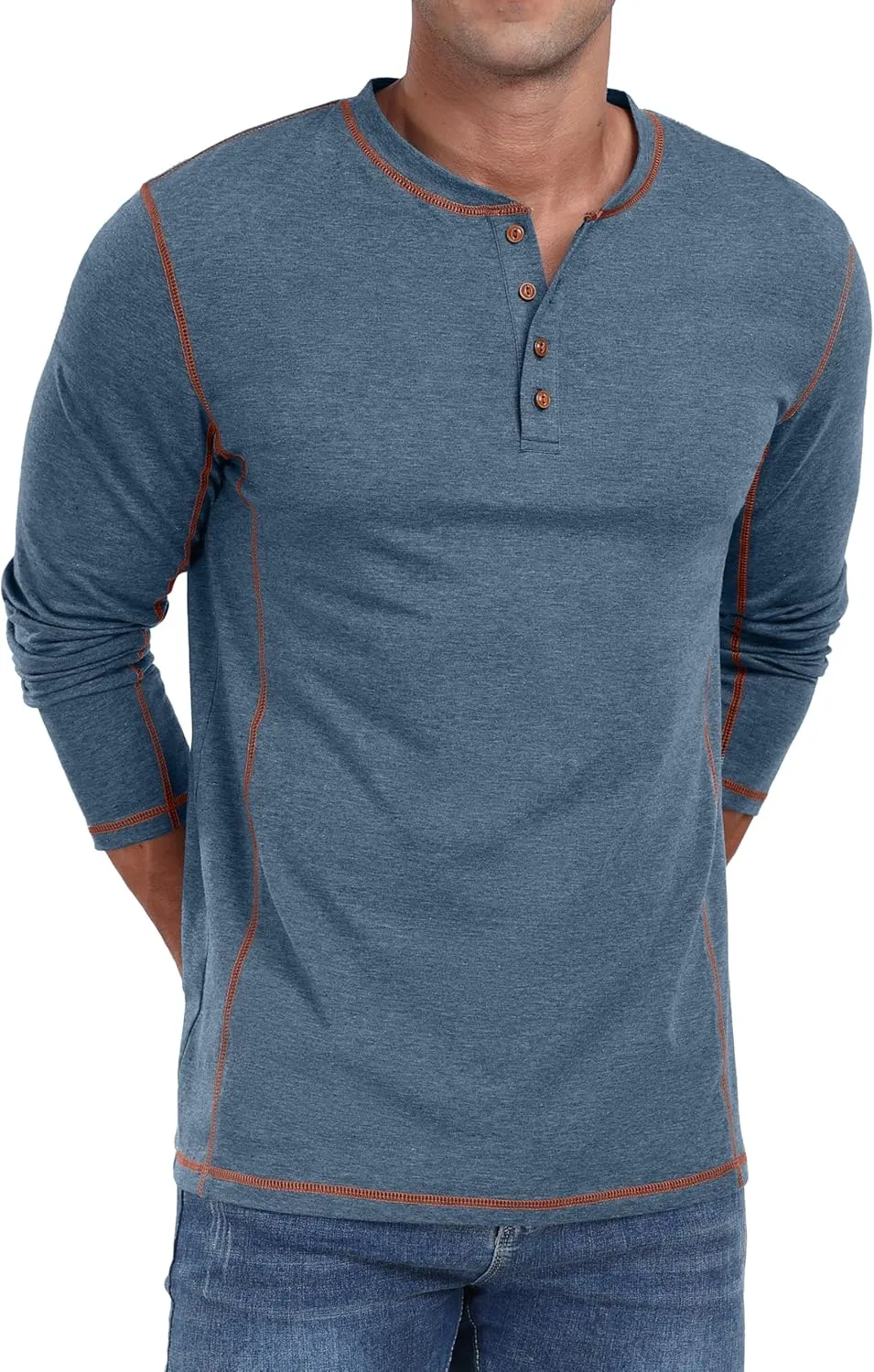 Sailwind Men's Henley Shirts Long Sleeve Casual Classic Tee Cotton Button Henley Maverick T-Shirts