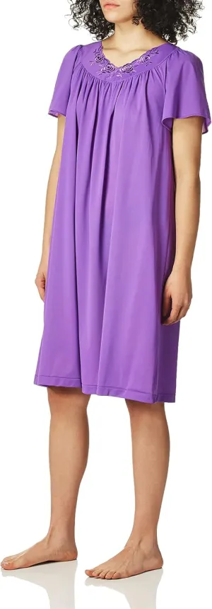 Shadowline Plus Size Women's Petals 40 Inch Short Flutter Sleeve Waltz Gown