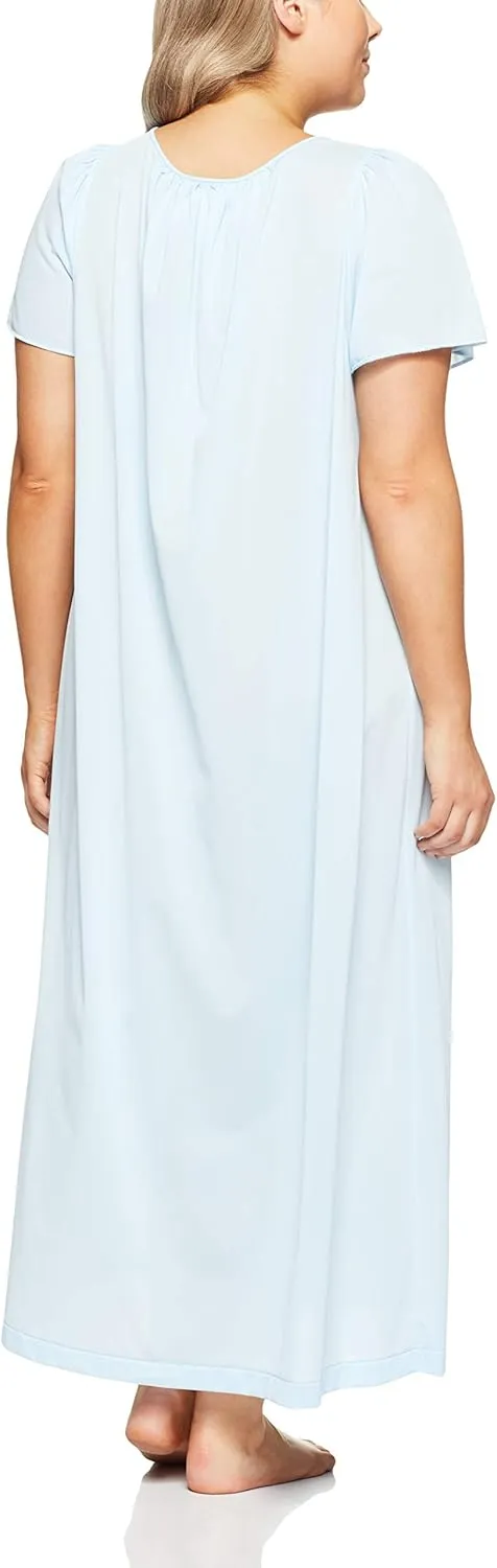 Shadowline Plus Size Women's Petals 53 Inch Short Flutter Sleeve Long Gown