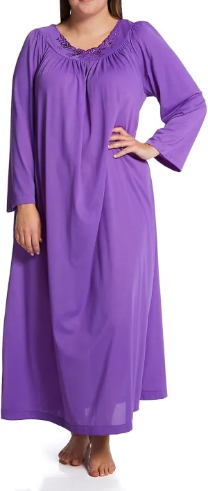 Shadowline Plus Size Women's Petals 53 Inch Sleeve Long Gown