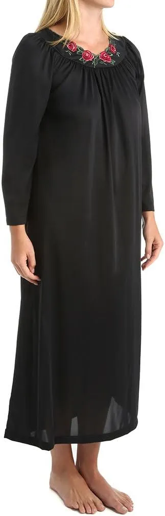 Shadowline Plus Size Women's Petals 53 Inch Sleeve Long Gown