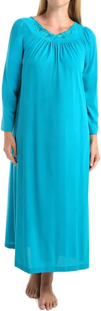 Shadowline Plus Size Women's Petals 53 Inch Sleeve Long Gown