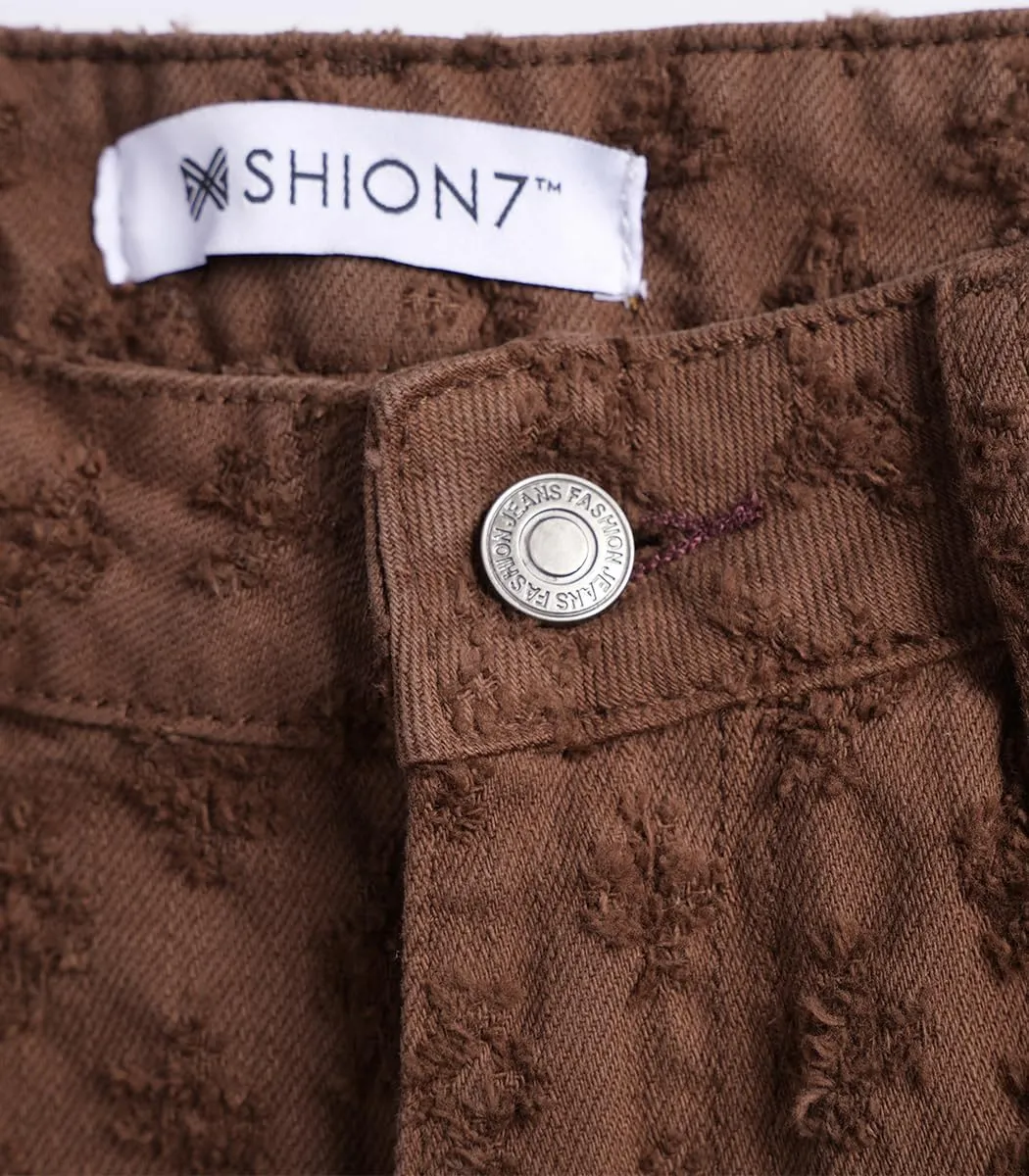 SHION7 Men's Denim Shorts, Relaxed Fit Knee Length Short Pants for Men, Ripped Baggy Half Pant, Streetwear Oversized Shorts