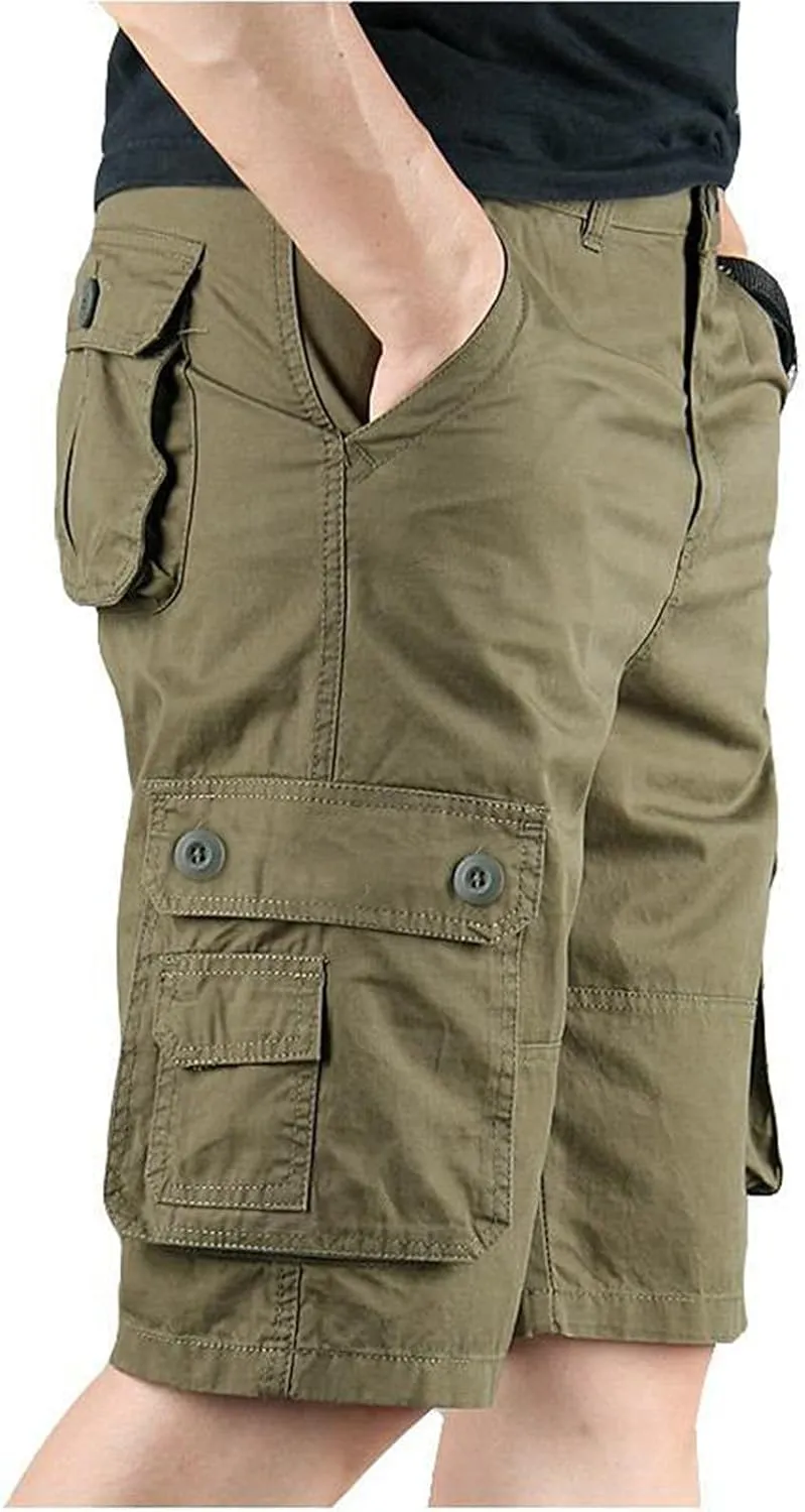 Shorts Men Leisure Overalls Summer Men's and Color Pants with Multi-Pocket Men's Pants Mens Short Green Cargo Shorts