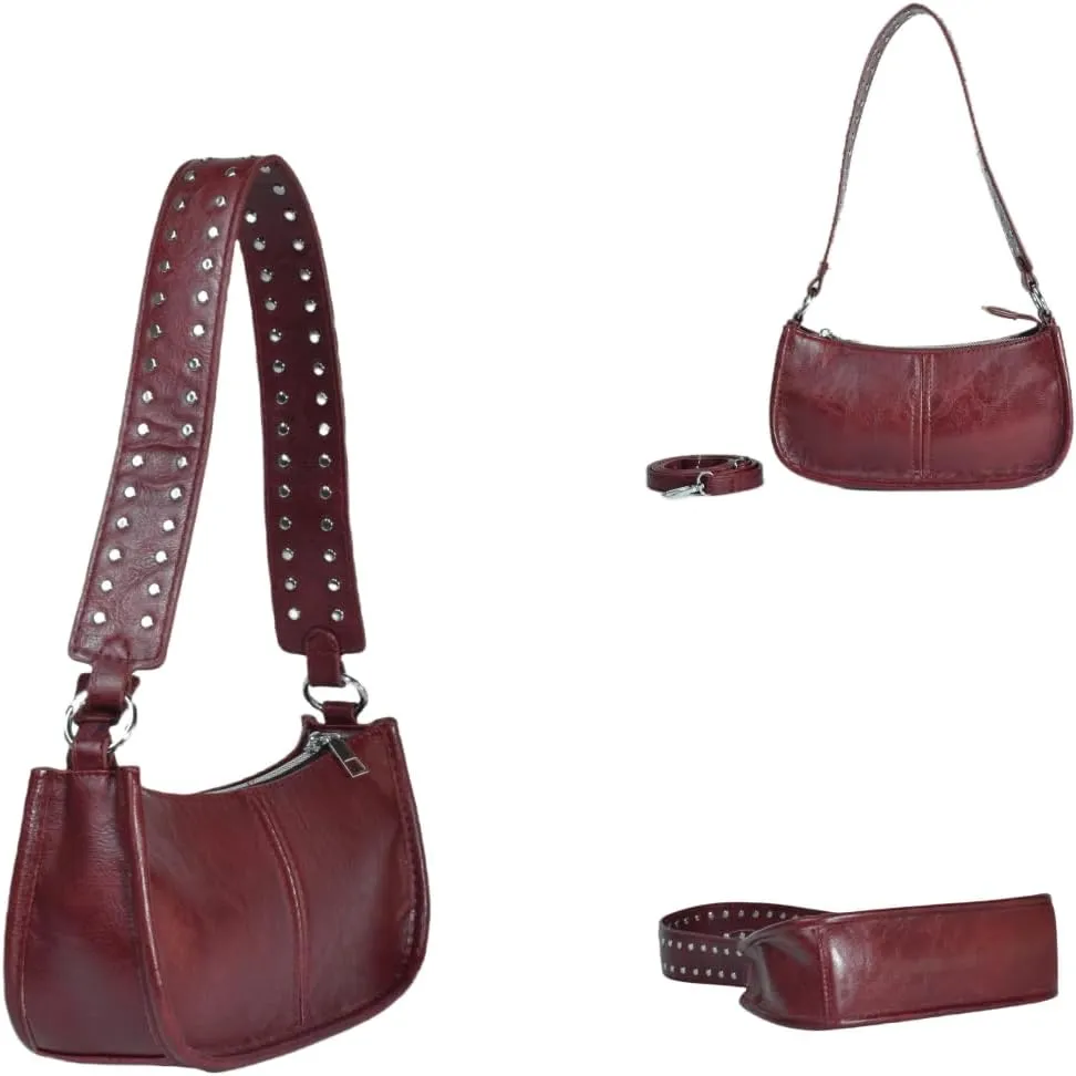Shoulder Bag for Women Trendy Crossbody Bag Casual Handbag Underarm Purse with Zipper Closure and Adjustable Strap