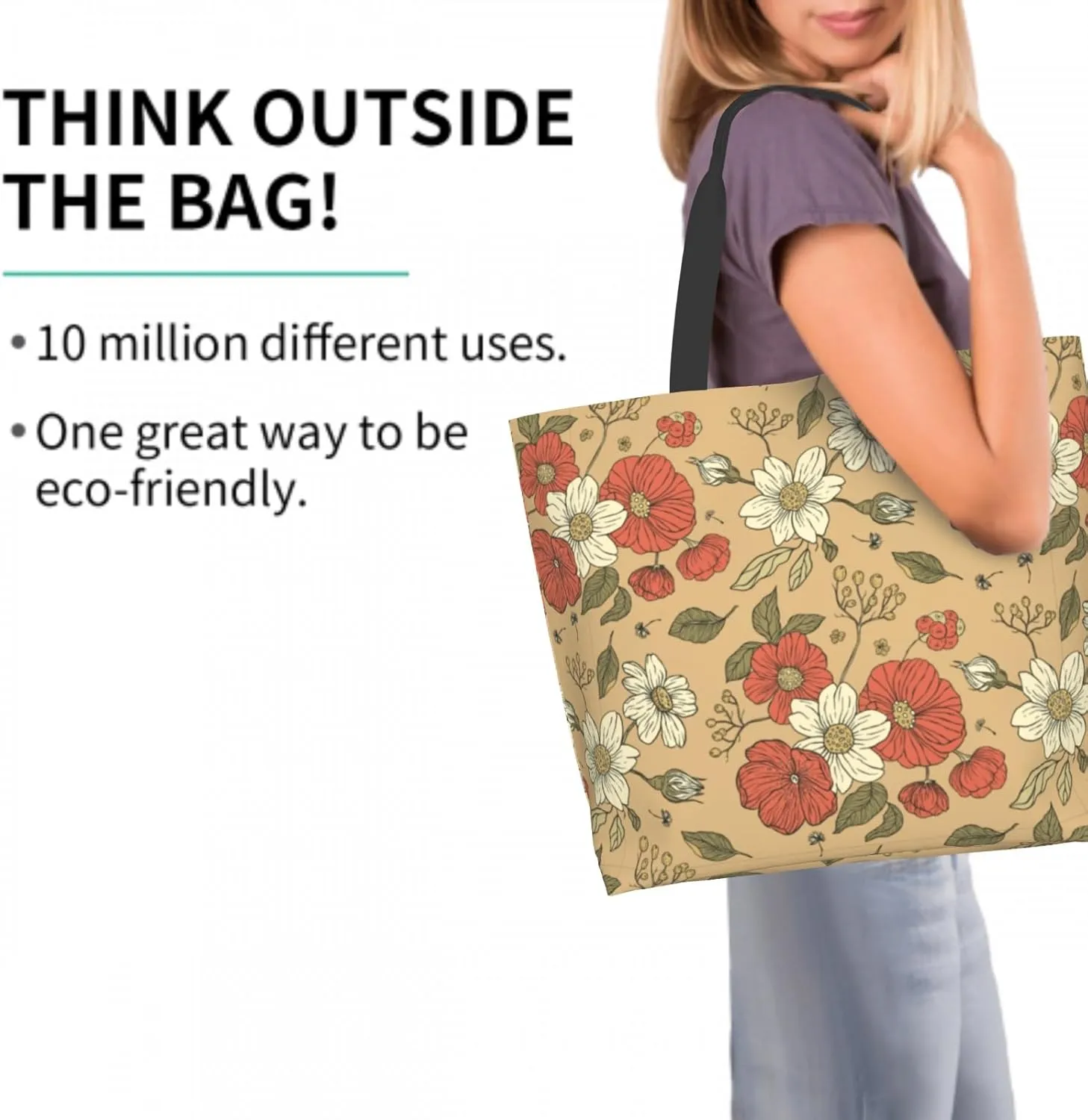 Shoulder Bag Large Reusable Eco-friendly Shopping Bags Portable Storage Handbag