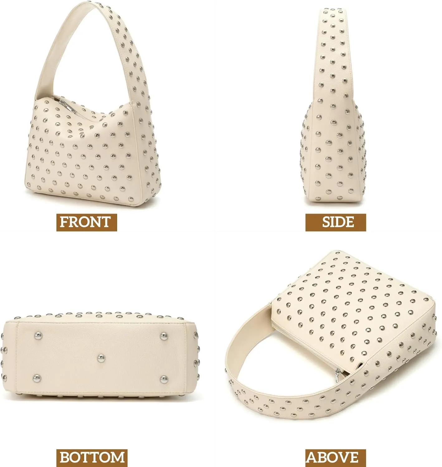 Shoulder Bag Studded Purse for Women Y2K Purse Black Studded Bag Designer Handbag