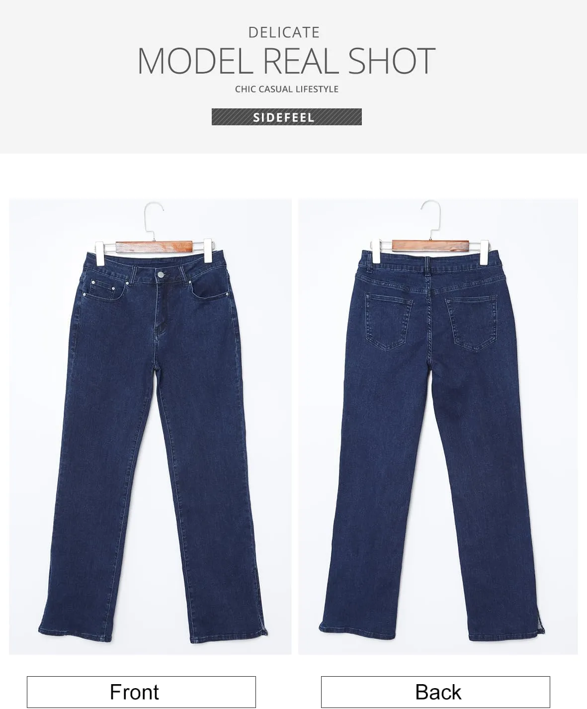 Sidefeel Women's Ripped High Waisted Flared Jeans Wide Leg Destroyed Denim Pants