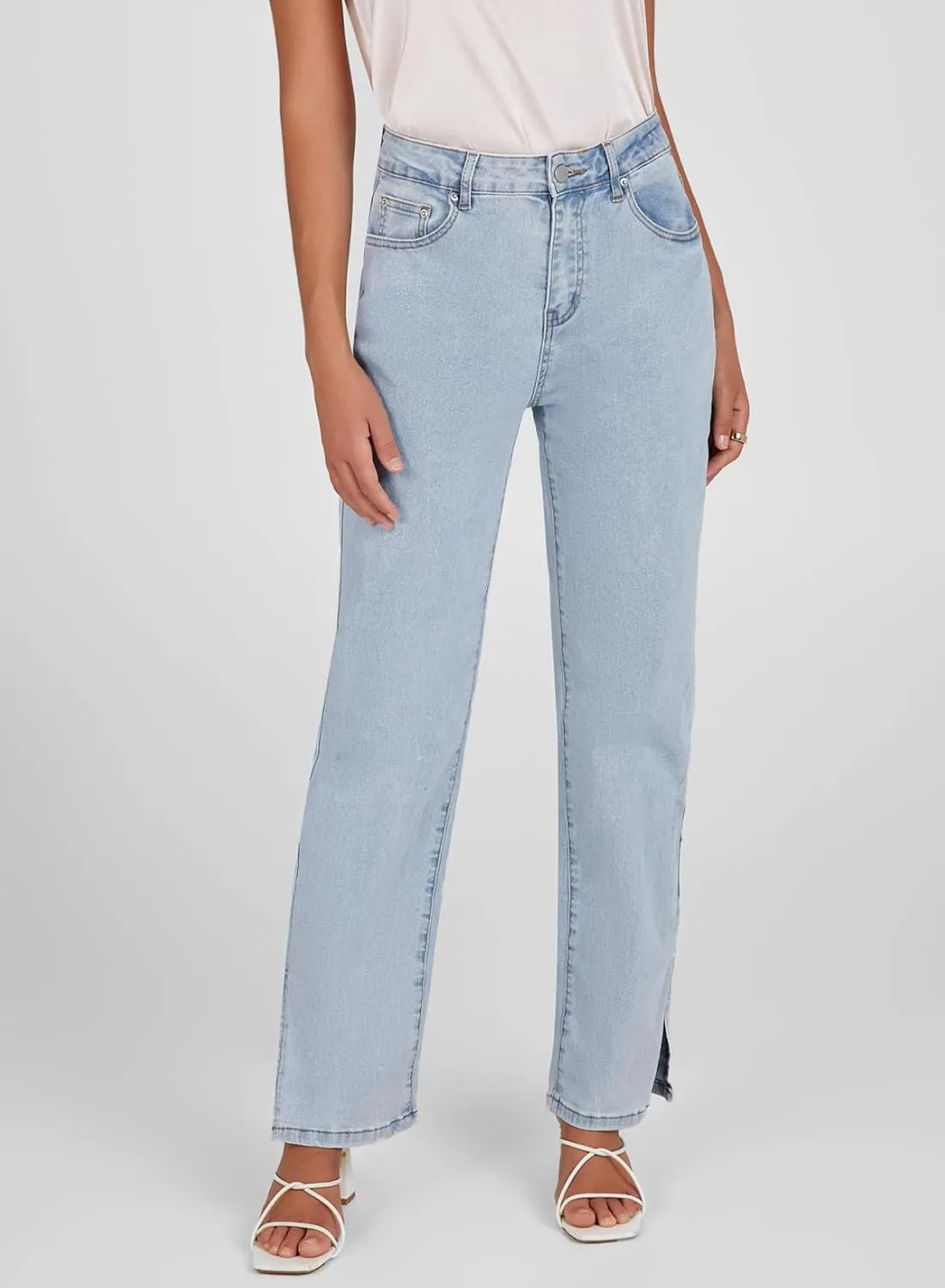 Sidefeel Women's Ripped High Waisted Flared Jeans Wide Leg Destroyed Denim Pants
