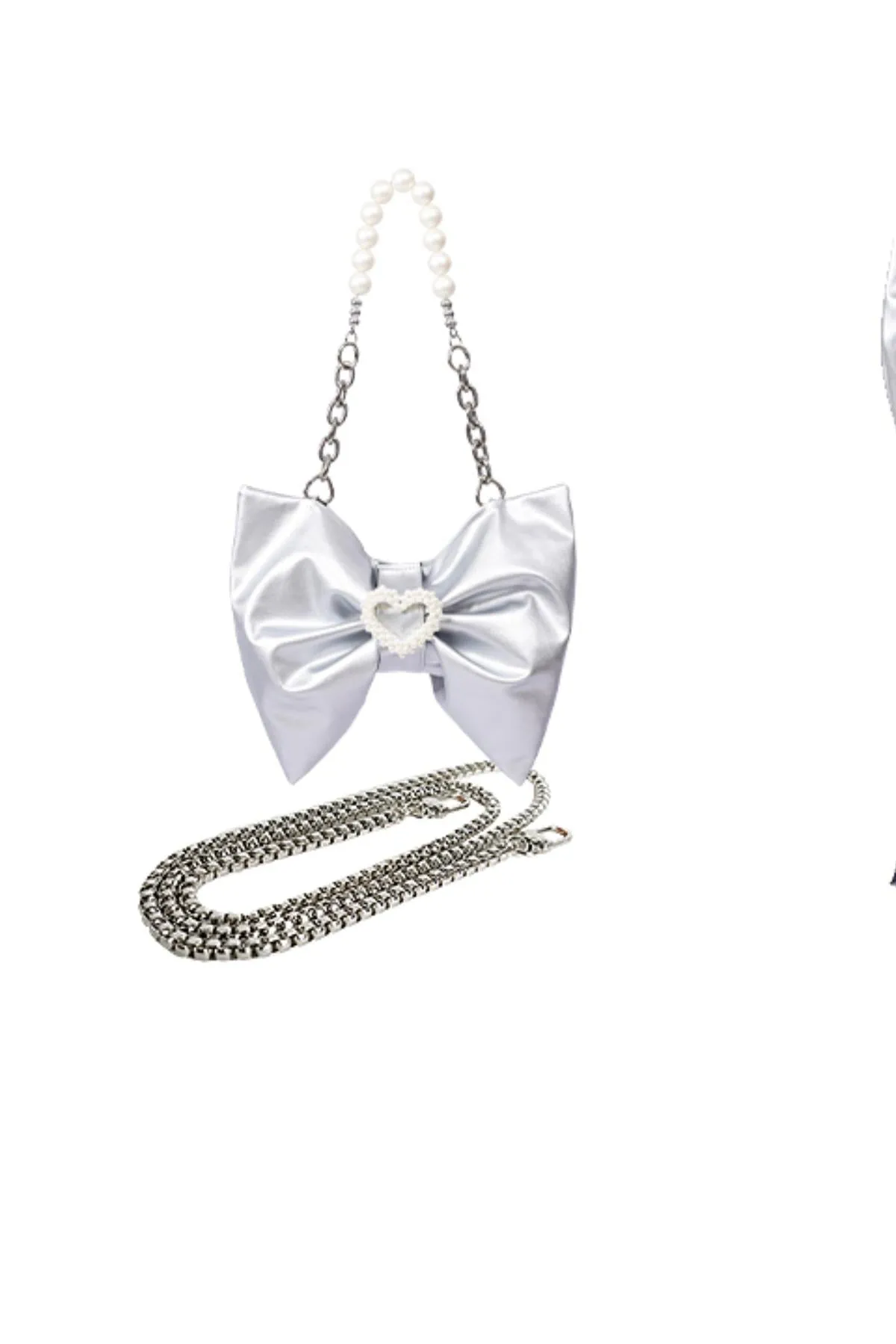 Silver Pleated Crossbody Bag