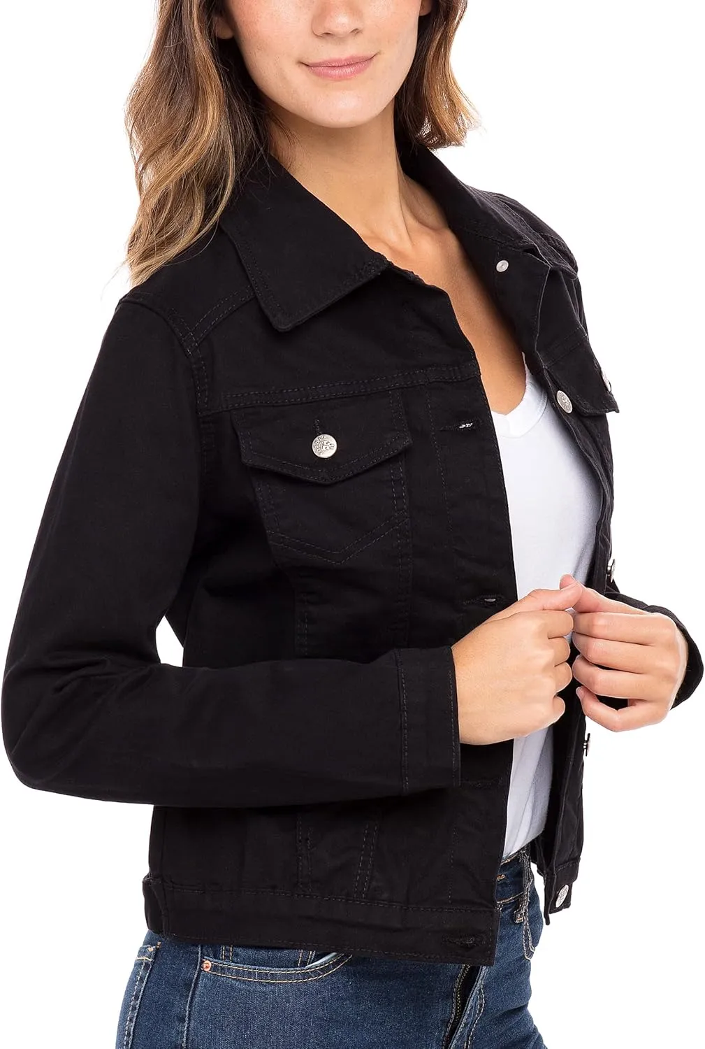 Skylinewears Women’s Vintage Western Denim Jacket – Classic Button-Up Long Sleeve Jean Jacket