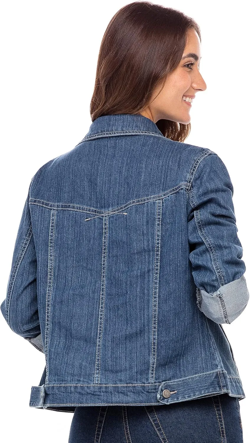 Skylinewears Women’s Vintage Western Denim Jacket – Classic Button-Up Long Sleeve Jean Jacket