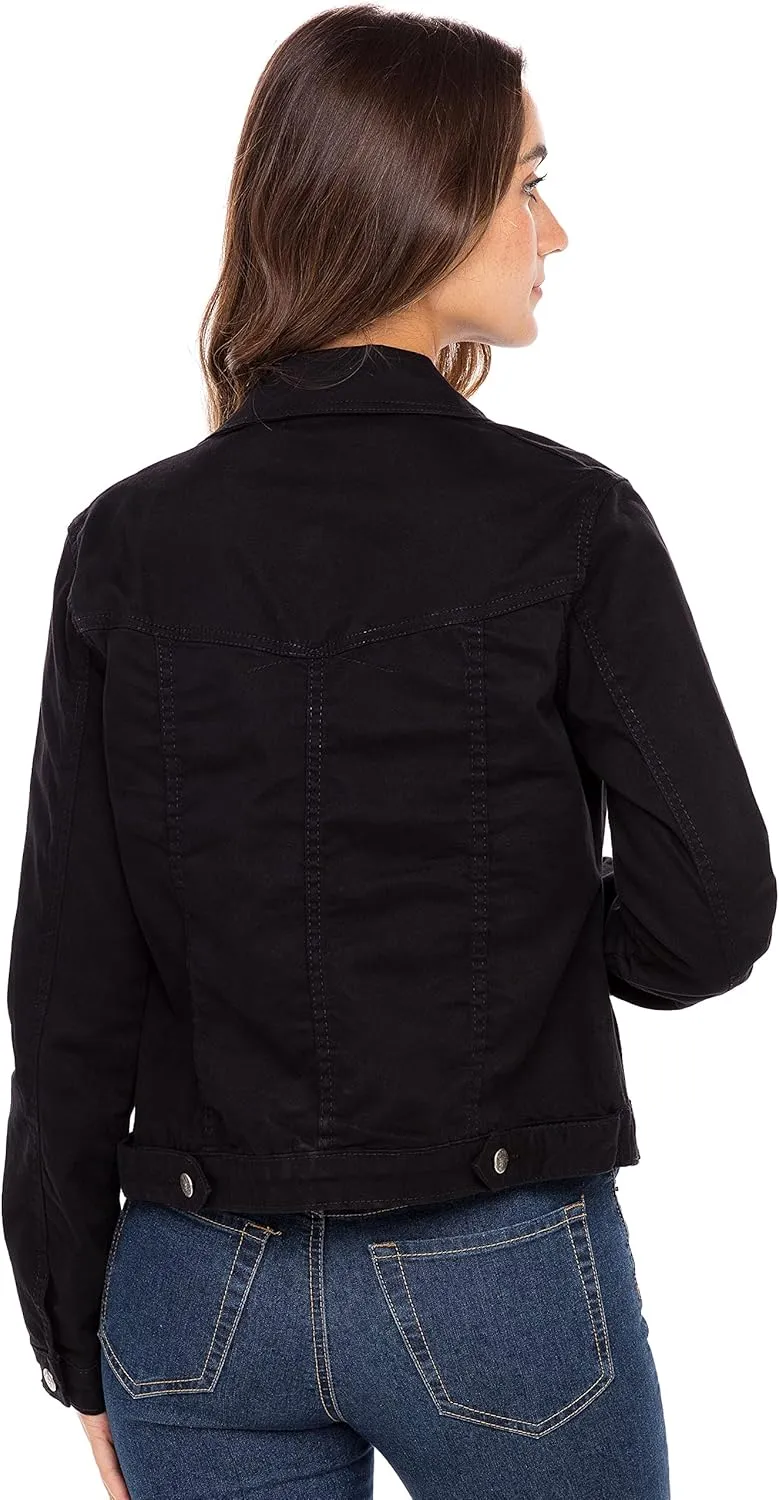 Skylinewears Women’s Vintage Western Denim Jacket – Classic Button-Up Long Sleeve Jean Jacket