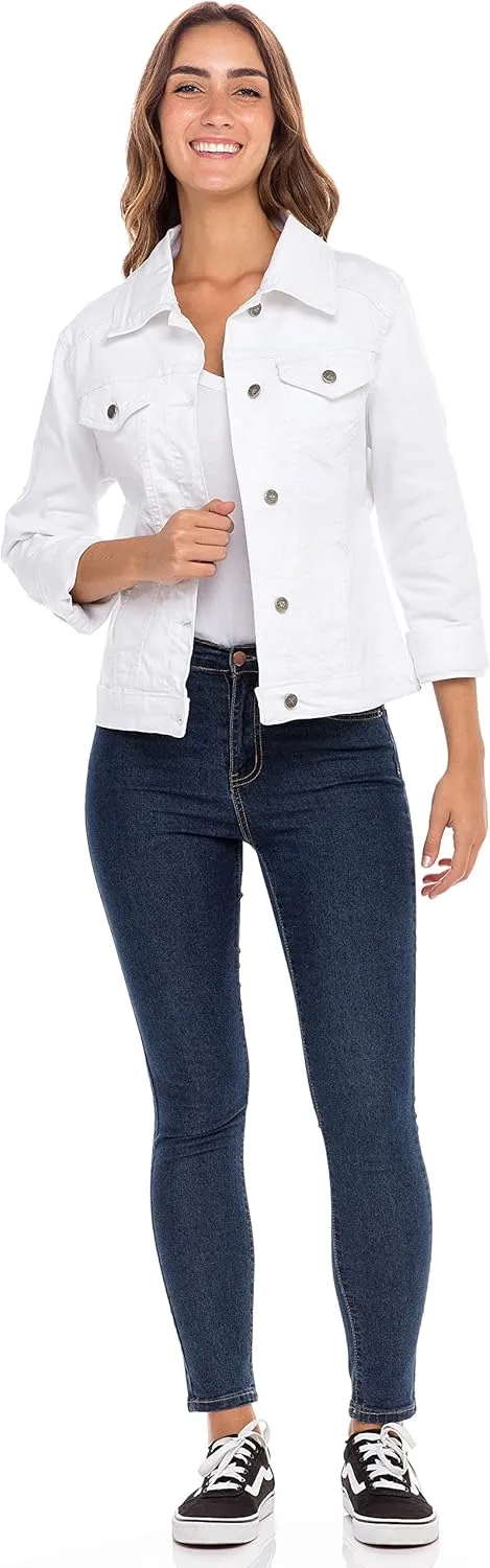 Skylinewears Women’s Vintage Western Denim Jacket – Classic Button-Up Long Sleeve Jean Jacket