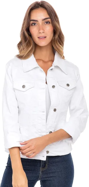 Skylinewears Women’s Vintage Western Denim Jacket – Classic Button-Up Long Sleeve Jean Jacket