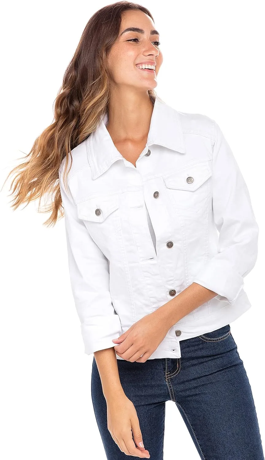 Skylinewears Women’s Vintage Western Denim Jacket – Classic Button-Up Long Sleeve Jean Jacket