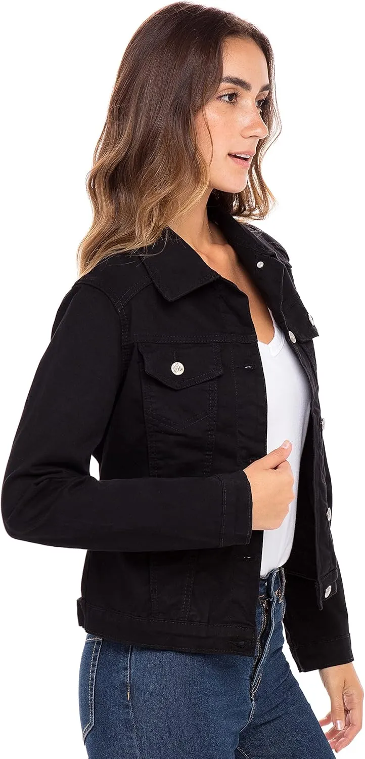 Skylinewears Women’s Vintage Western Denim Jacket – Classic Button-Up Long Sleeve Jean Jacket