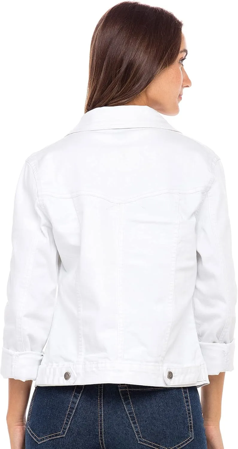 Skylinewears Women’s Vintage Western Denim Jacket – Classic Button-Up Long Sleeve Jean Jacket