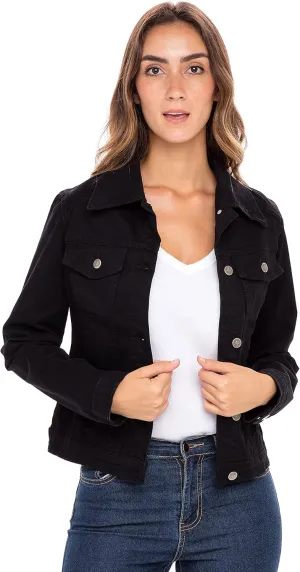 Skylinewears Women’s Vintage Western Denim Jacket – Classic Button-Up Long Sleeve Jean Jacket