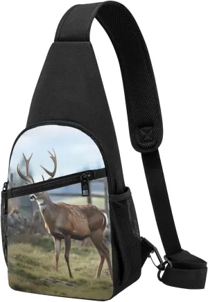 Sling Bag Backpack for Men Women Crossbody Deer Animal Chest Bag Crossbody Bag for Travel Sport Running