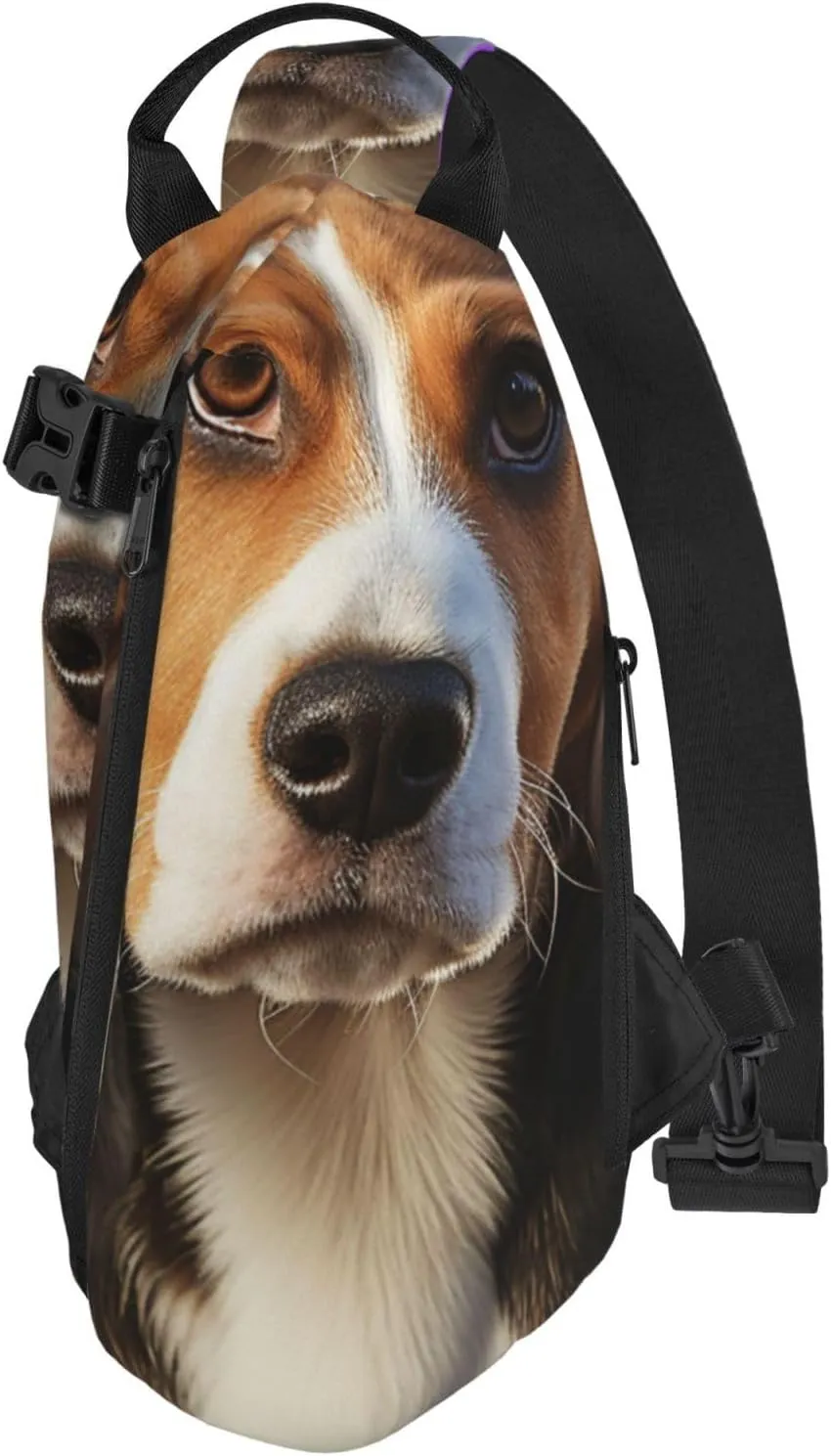 Sling Bag Crossbody Backpack for Men Women Cute Beagle Dog Chest Bag Crossbody Bag for Travel Sport Running