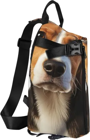 Sling Bag Crossbody Backpack for Men Women Cute Beagle Dog Chest Bag Crossbody Bag for Travel Sport Running