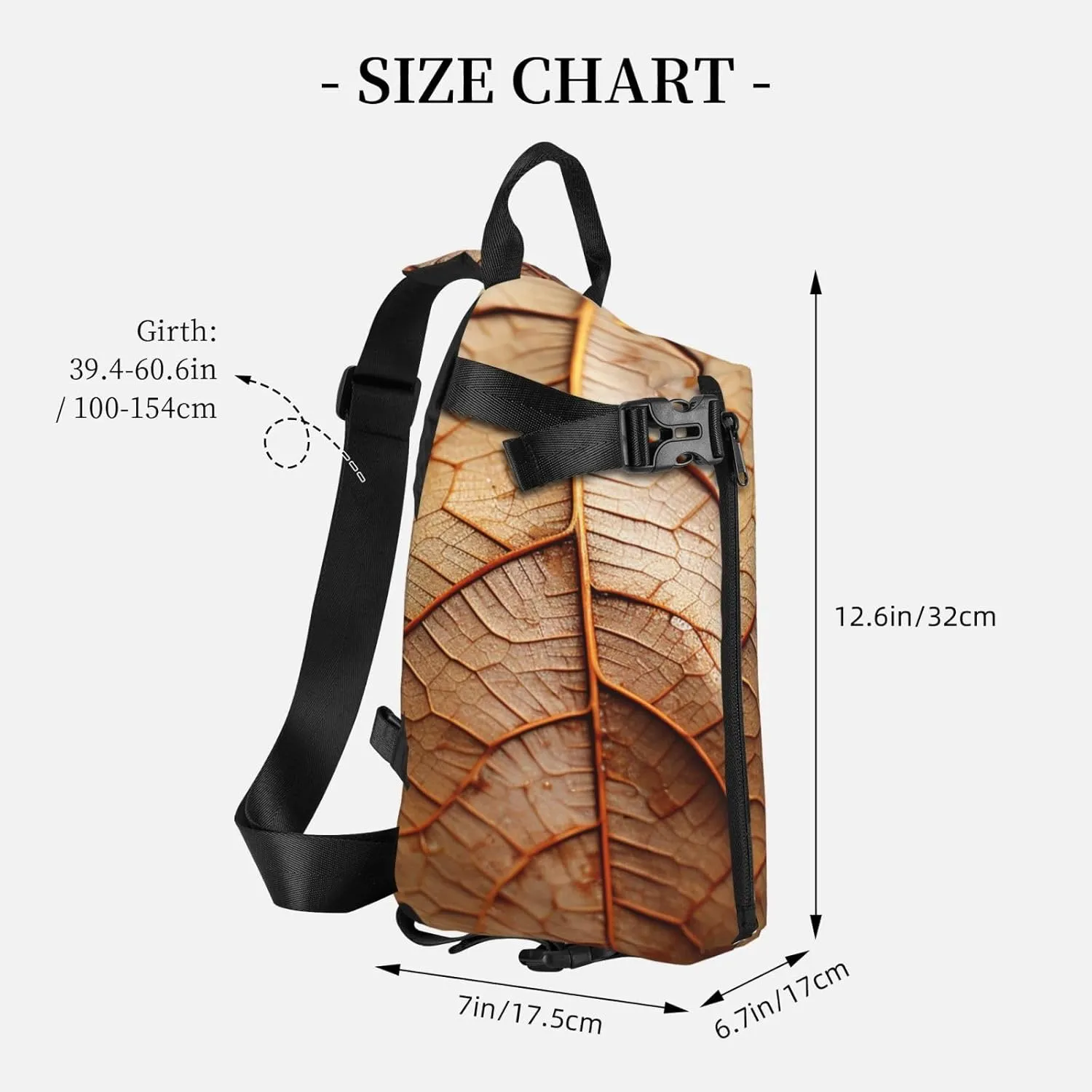Sling Bag Crossbody Backpack for Men Women Dry leaves Chest Bag Crossbody Bag for Travel Sport Running