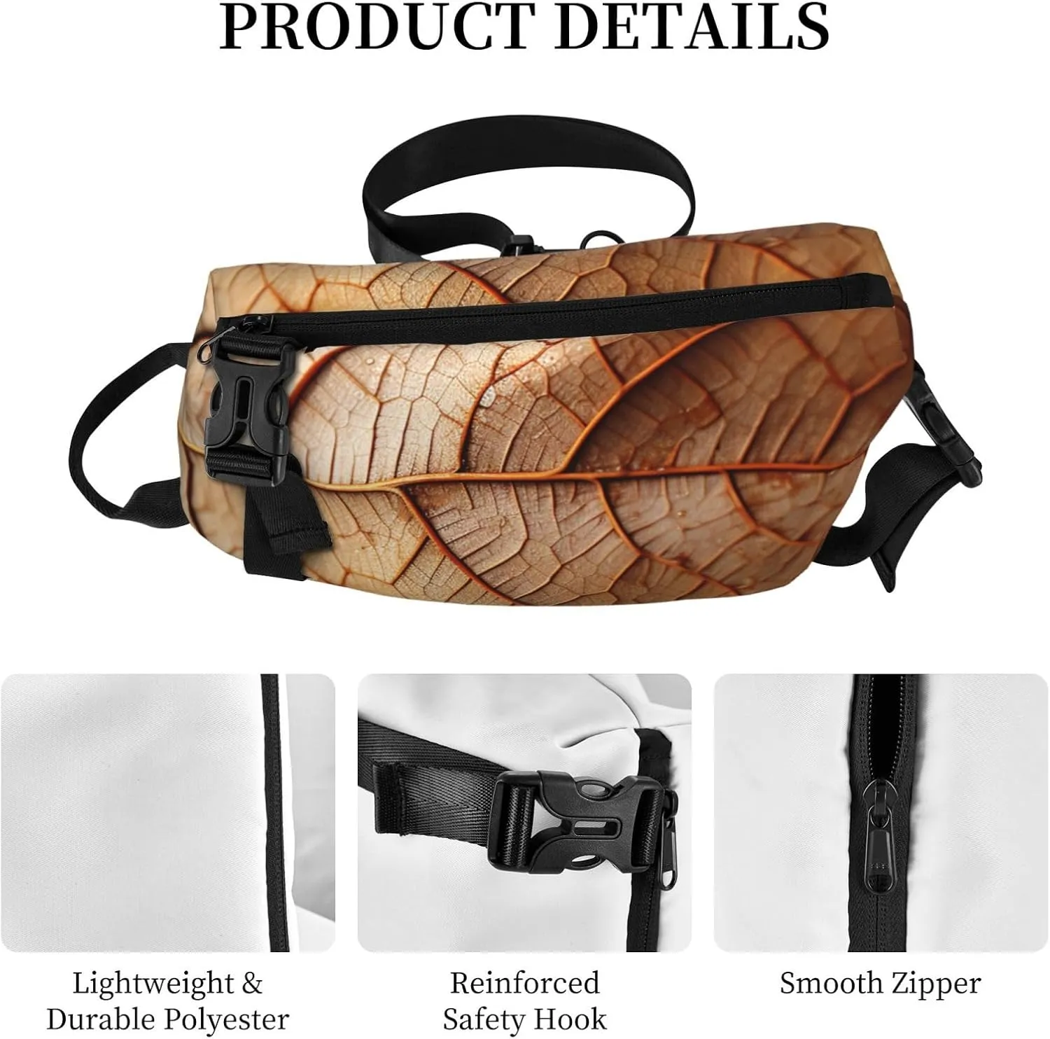 Sling Bag Crossbody Backpack for Men Women Dry leaves Chest Bag Crossbody Bag for Travel Sport Running
