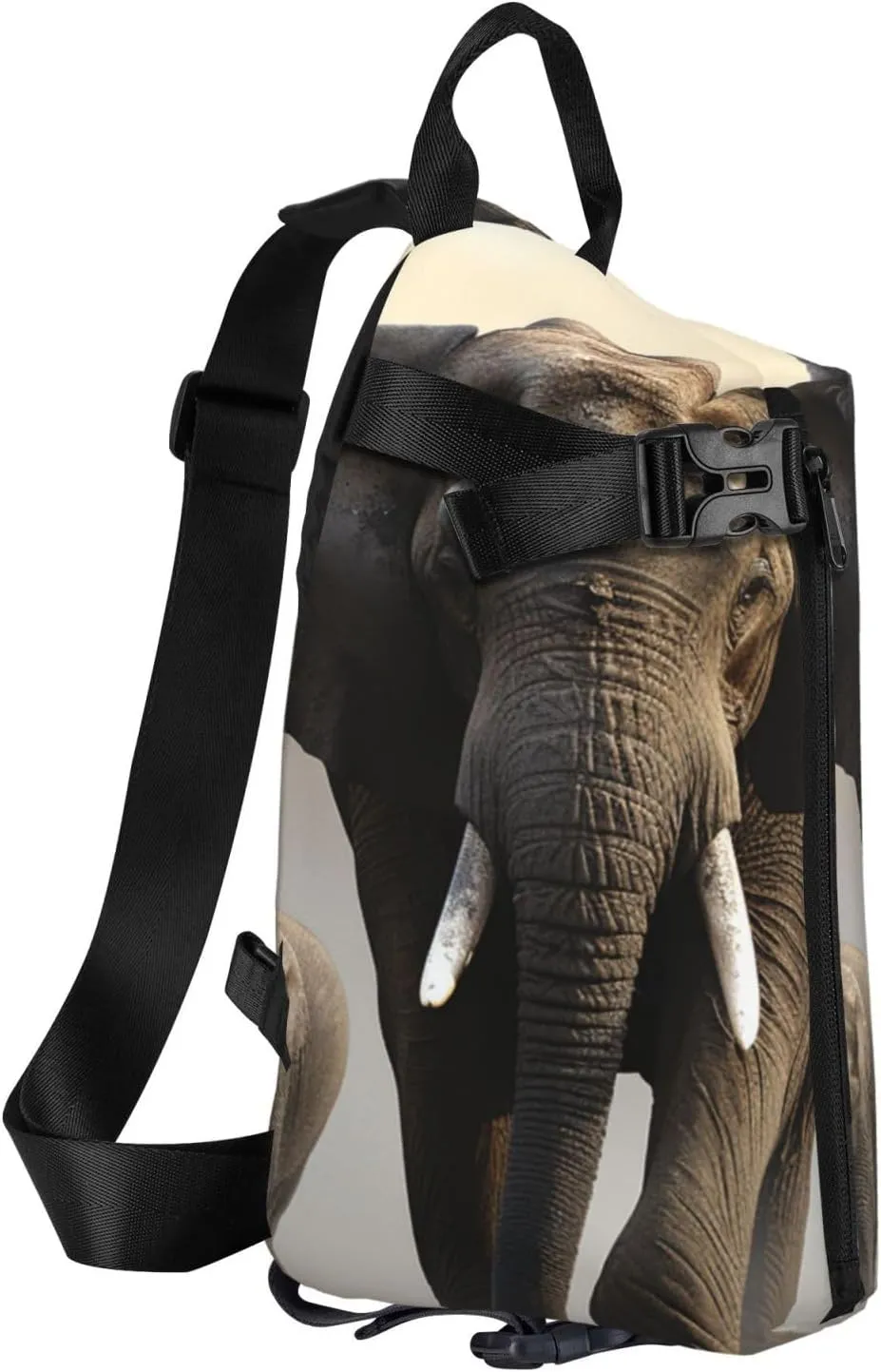 Sling Bag Crossbody Backpack for Men Women Elephant in the fog Chest Bag Crossbody Bag for Travel Sport Running