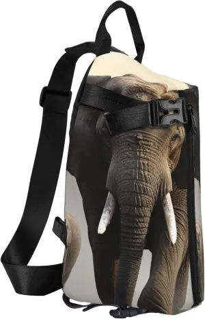 Sling Bag Crossbody Backpack for Men Women Elephant in the fog Chest Bag Crossbody Bag for Travel Sport Running