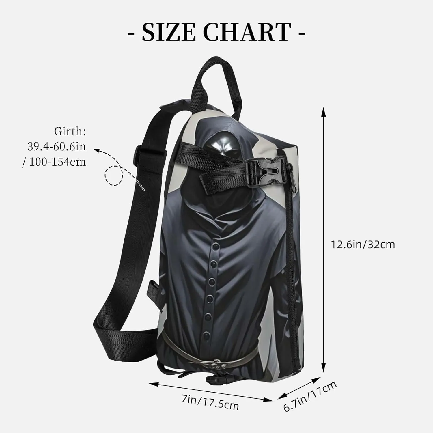 Sling Bag Crossbody Backpack for Men Women Grim-Reaper Chest Bag Crossbody Bag for Travel Sport Running