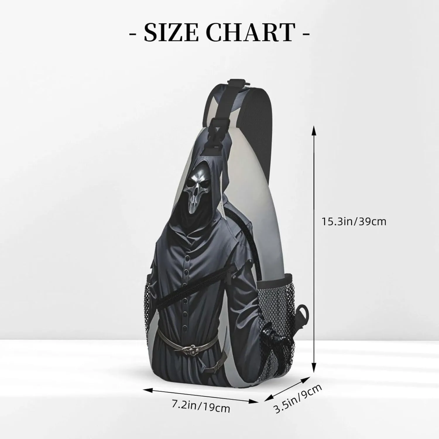 Sling Bag Crossbody Backpack for Men Women Grim-Reaper Chest Bag Crossbody Bag for Travel Sport Running