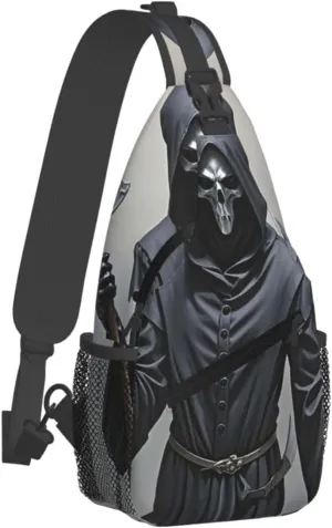 Sling Bag Crossbody Backpack for Men Women Grim-Reaper Chest Bag Crossbody Bag for Travel Sport Running