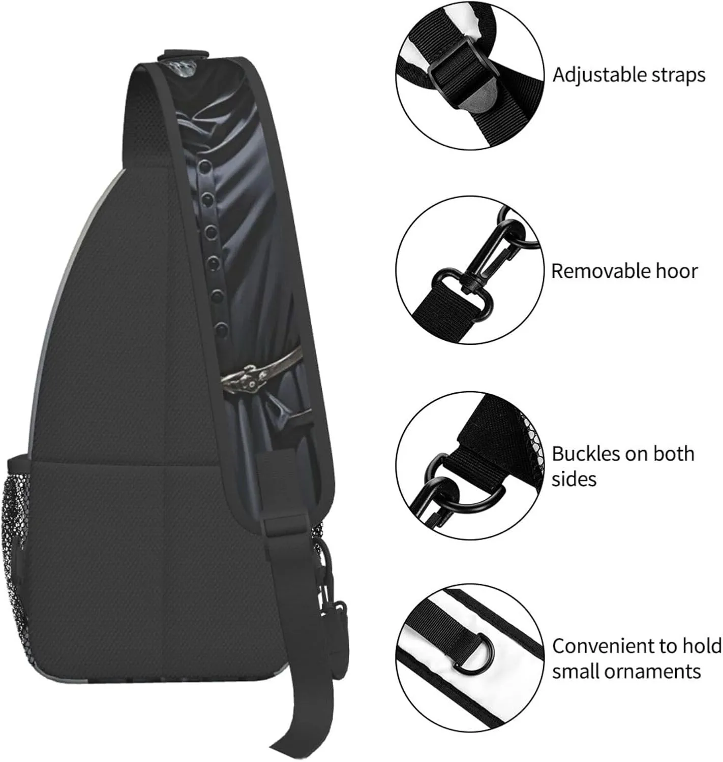 Sling Bag Crossbody Backpack for Men Women Grim-Reaper Chest Bag Crossbody Bag for Travel Sport Running