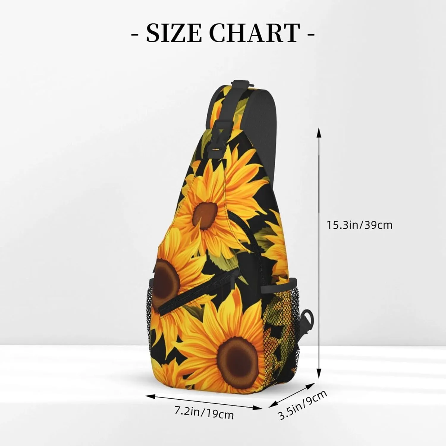 Sling Bag Crossbody Backpack for Men Women Sunflower Flower Chest Bag Crossbody Bag for Travel Sport Running