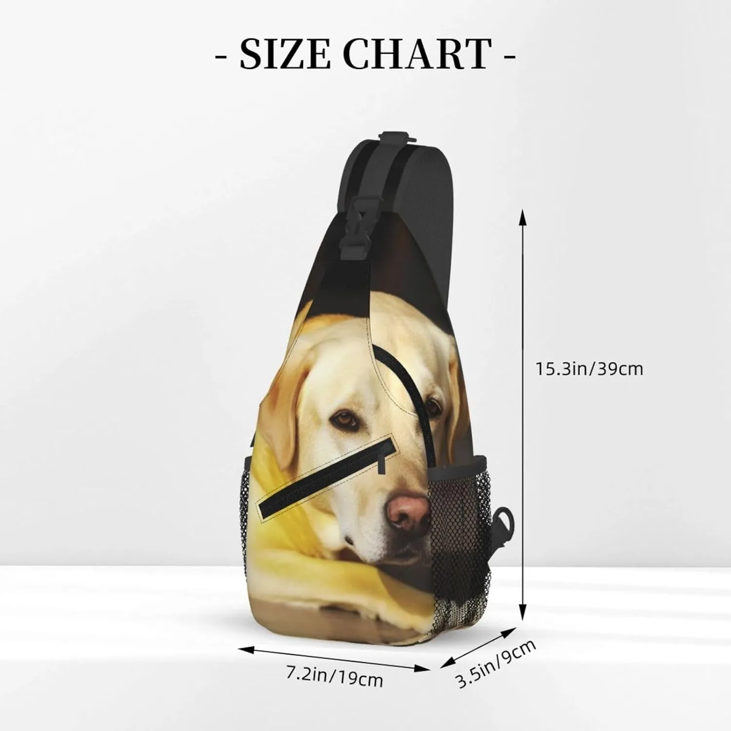 Sling Bag Crossbody Backpack for Men Women Yellow Dog Chest Bag Crossbody Bag for Travel Sport Running
