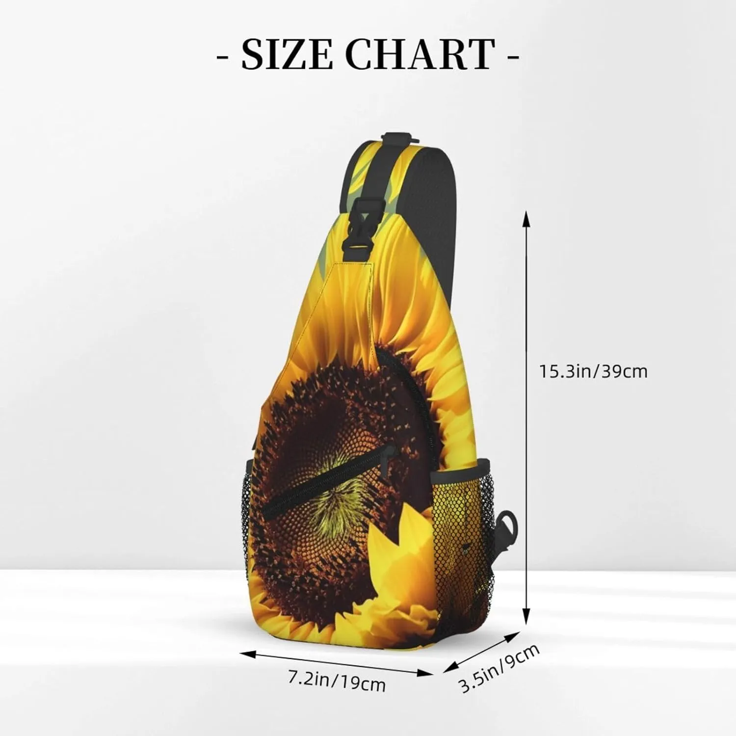 Sling Bag Crossbody Backpack for Men Women Yellow Sunflower Chest Bag Crossbody Bag for Travel Sport Running